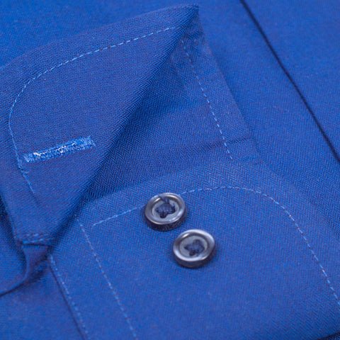 Royal Blue Color Textured Lu Thai Fabric Shirt