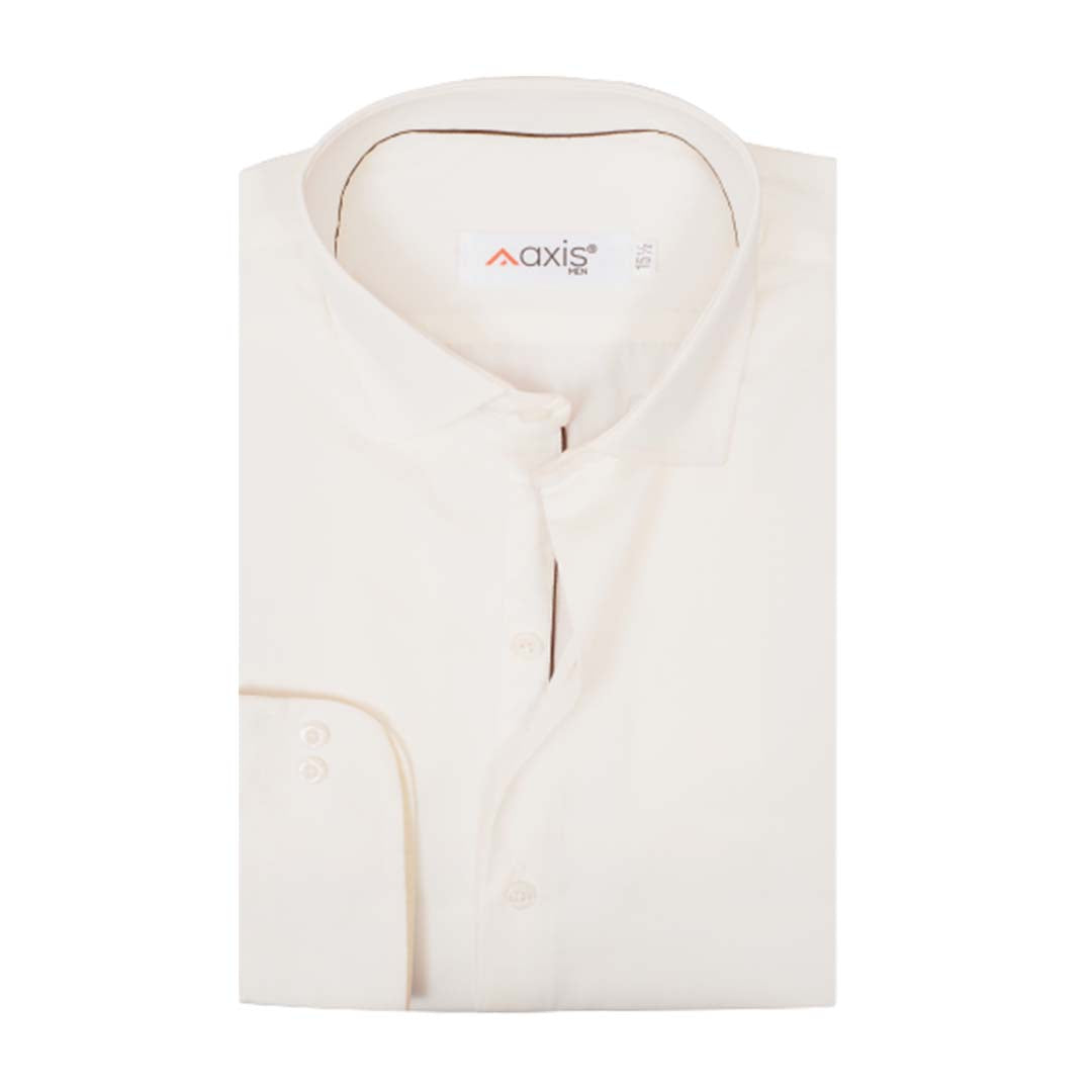 Imported Thai Fabric Off-White Color Plain Shirt