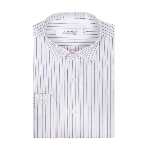 White Color Lu Thai Fabric Stripe Shirt