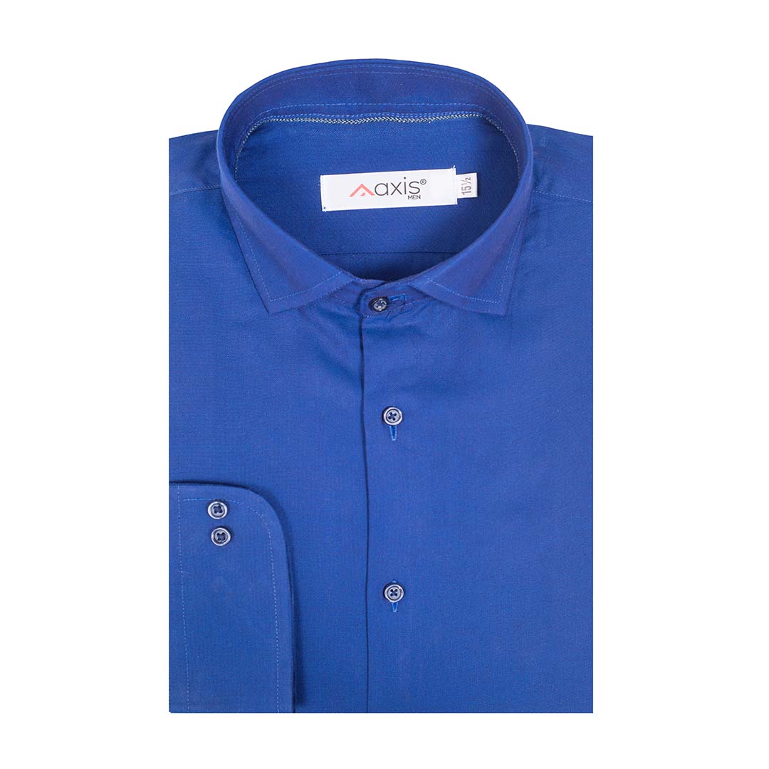 Royal Blue Color Textured Lu Thai Fabric Shirt