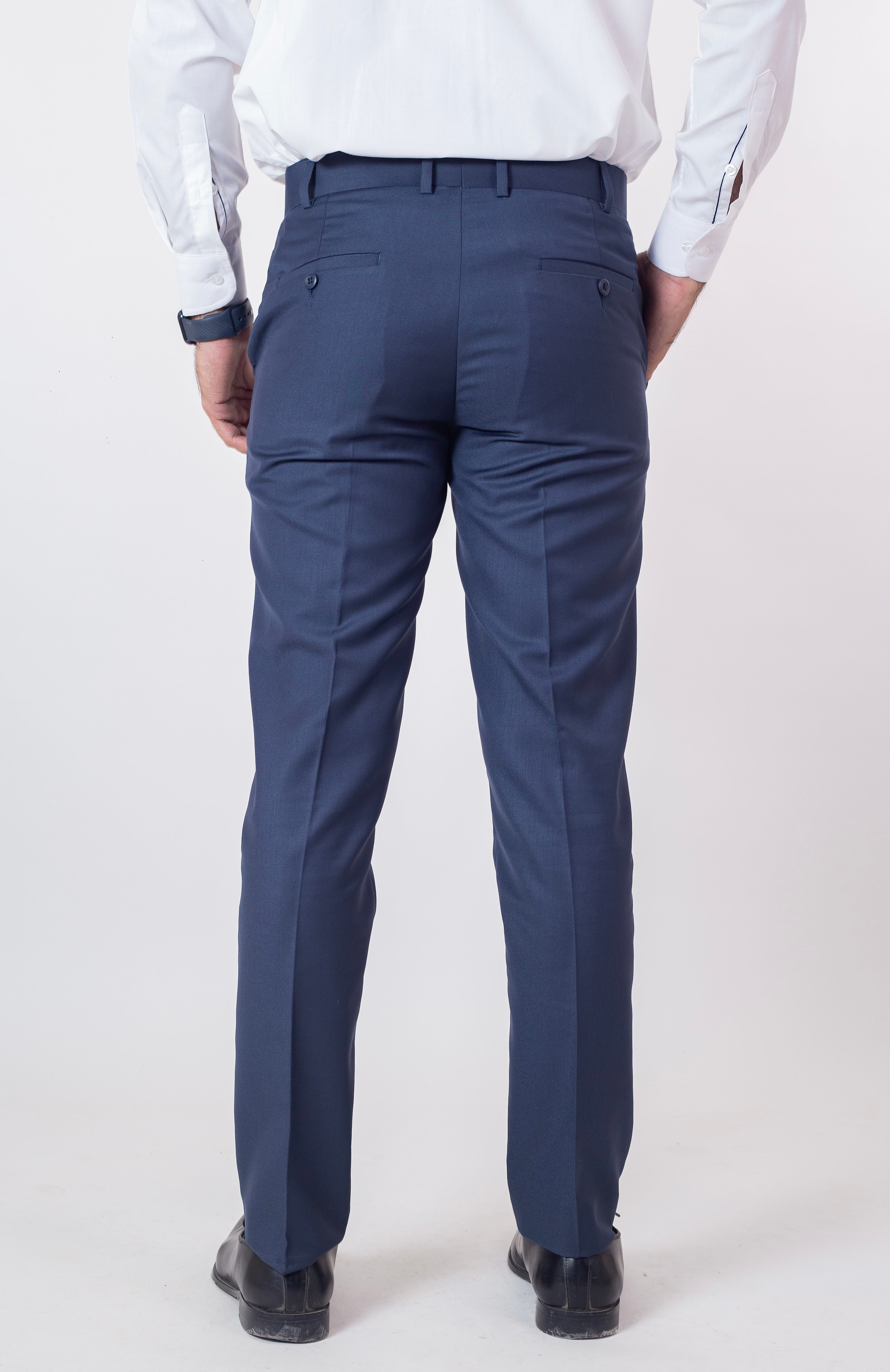 Formal Active Waist Western Blue Pants