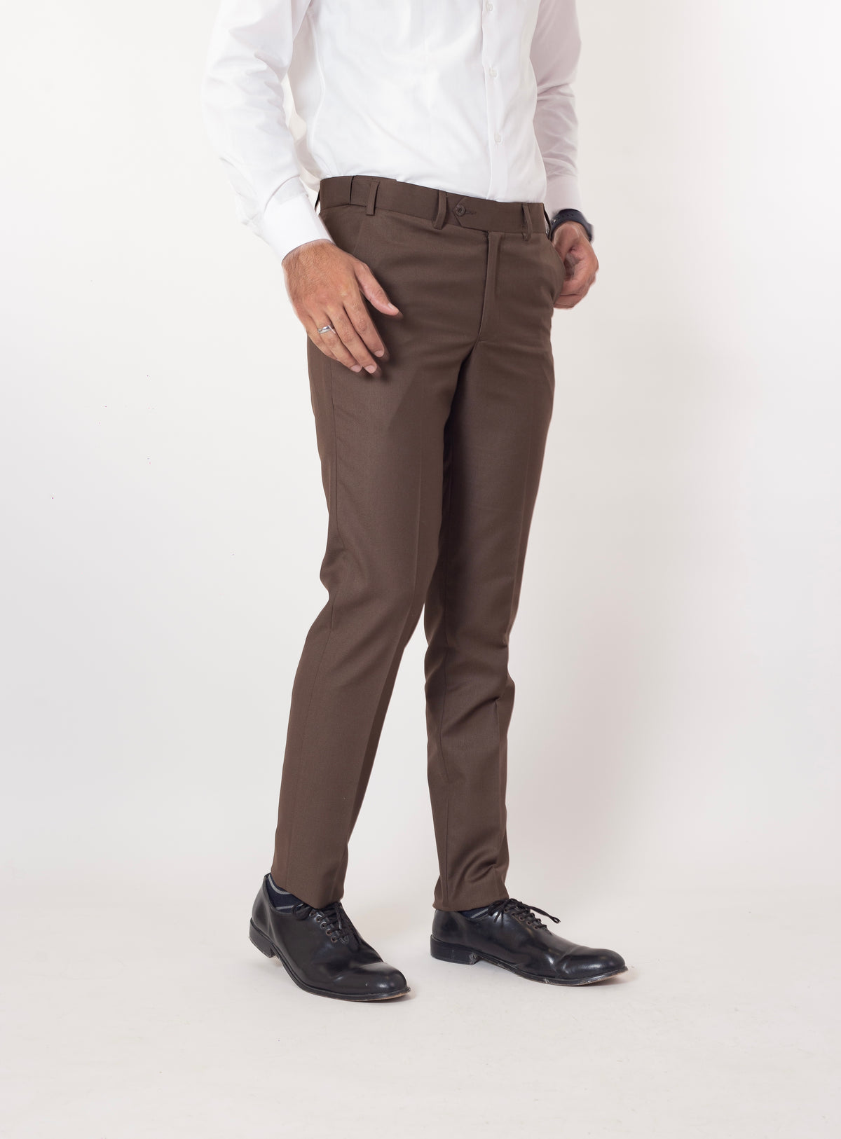 Formal Active Waist Dark Brown Pants