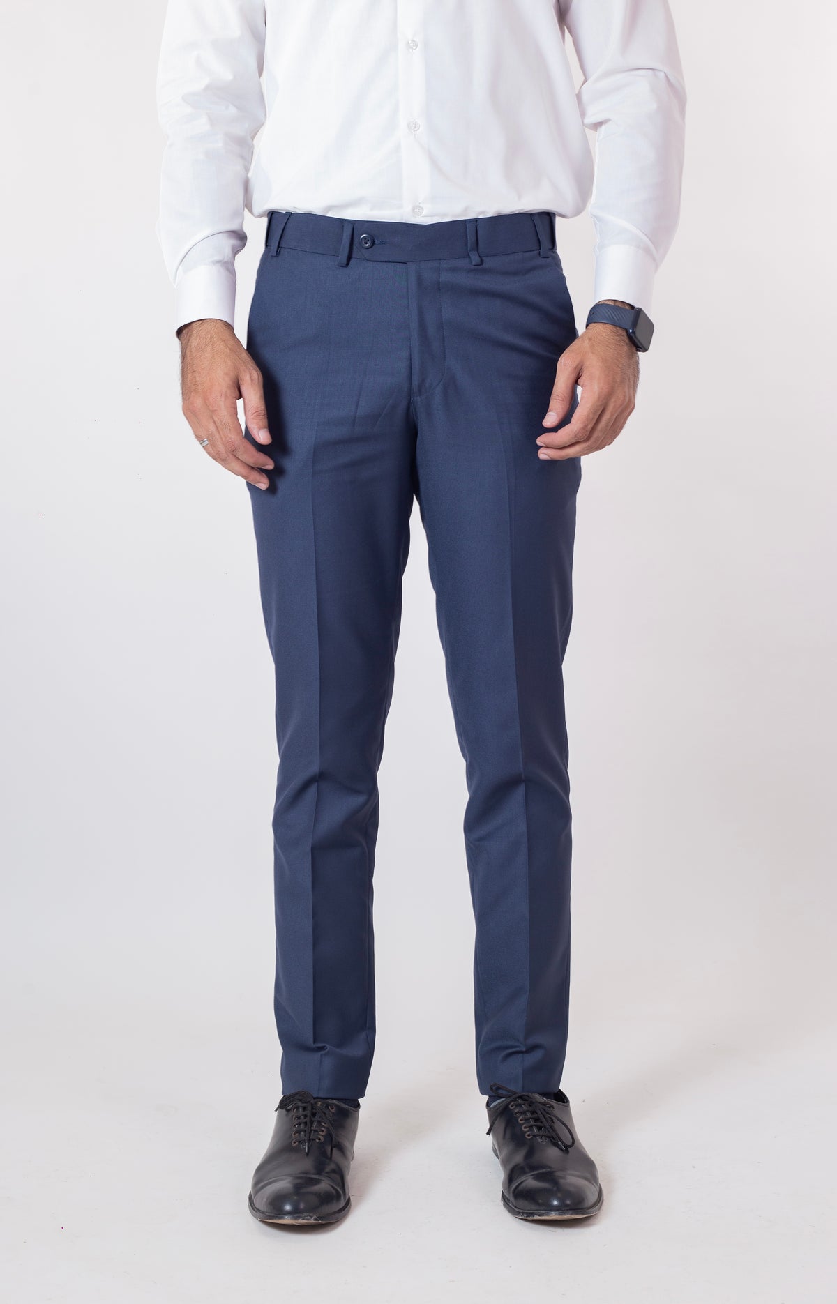 Formal Active Waist Western Blue Pants