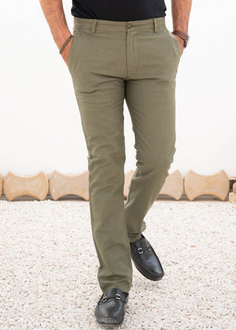 Cotton Olive Green chino pant