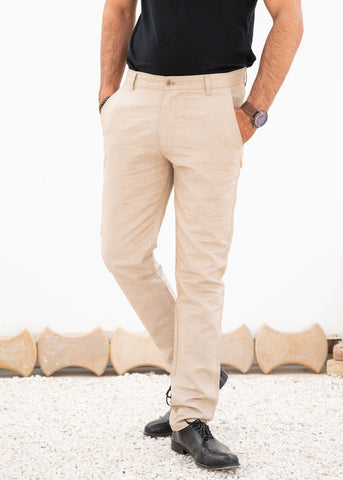 Cotton Sand Chino Pant - The Axis Clothing