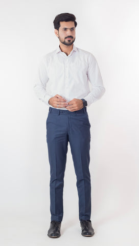 Formal Active Waist Western Blue Pants