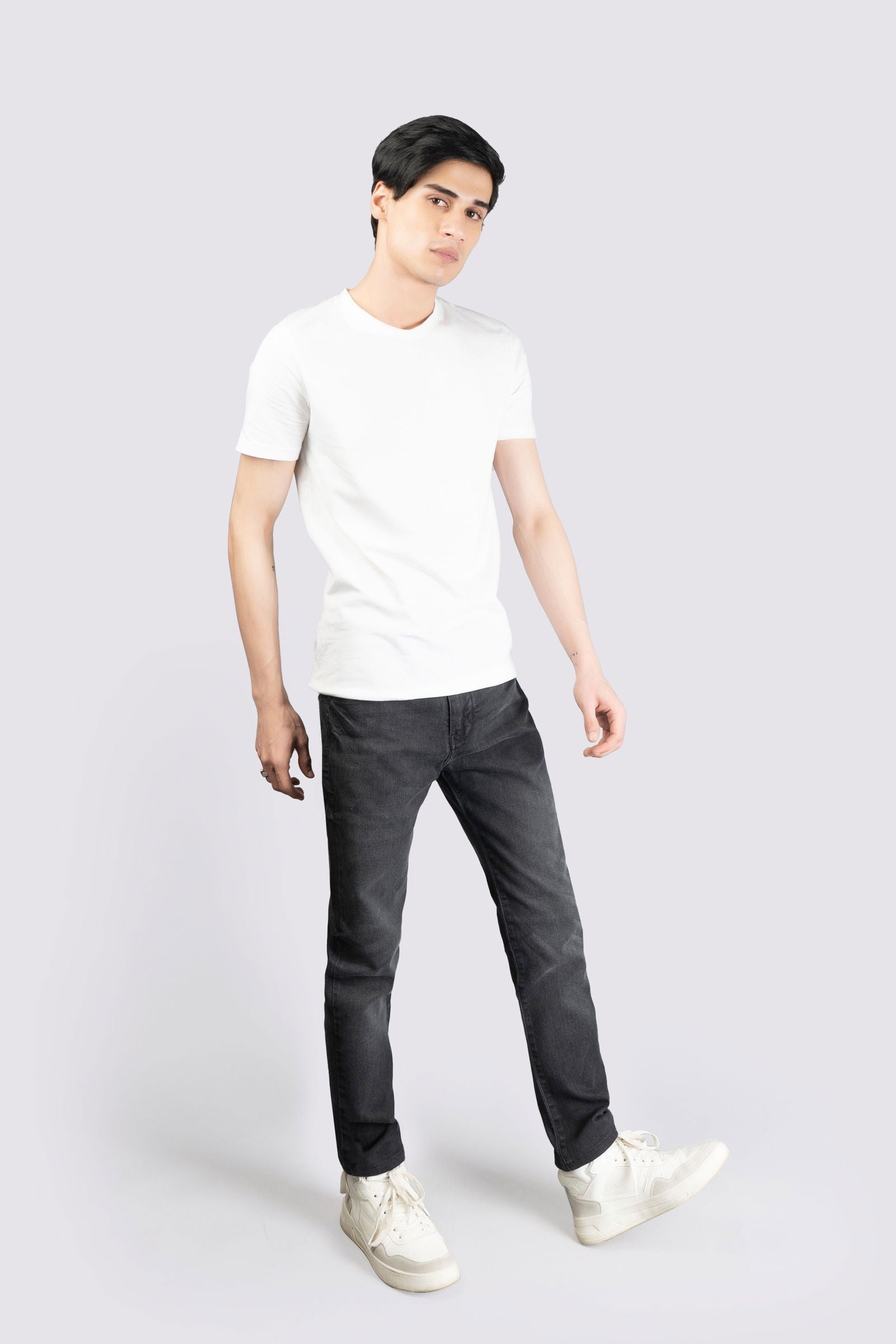 Dark Grey Denim Stretch Jeans - The Axis Clothing