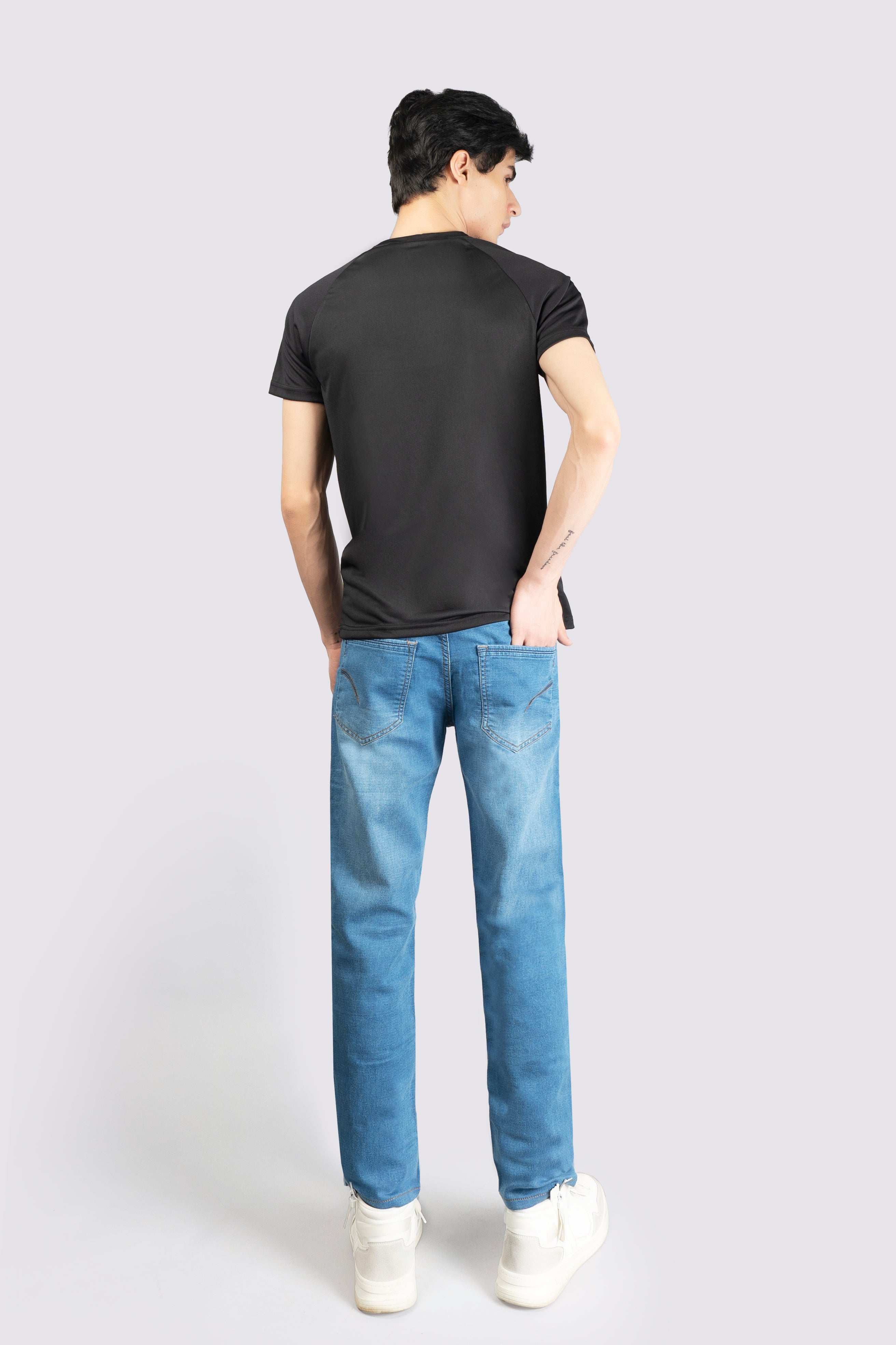 Knitted Regular Stretch Ice Blue Jeans