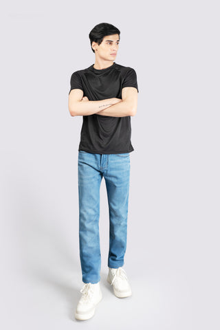 Knitted Regular Stretch Ice Blue Jeans