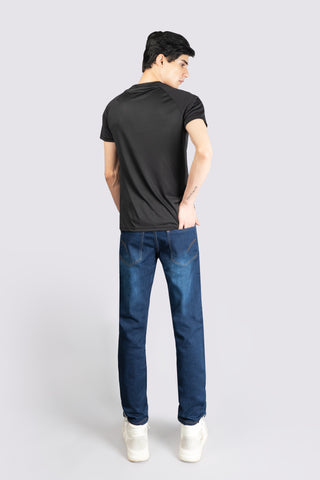 Knitted Regular Stretch Navy Blue Jeans