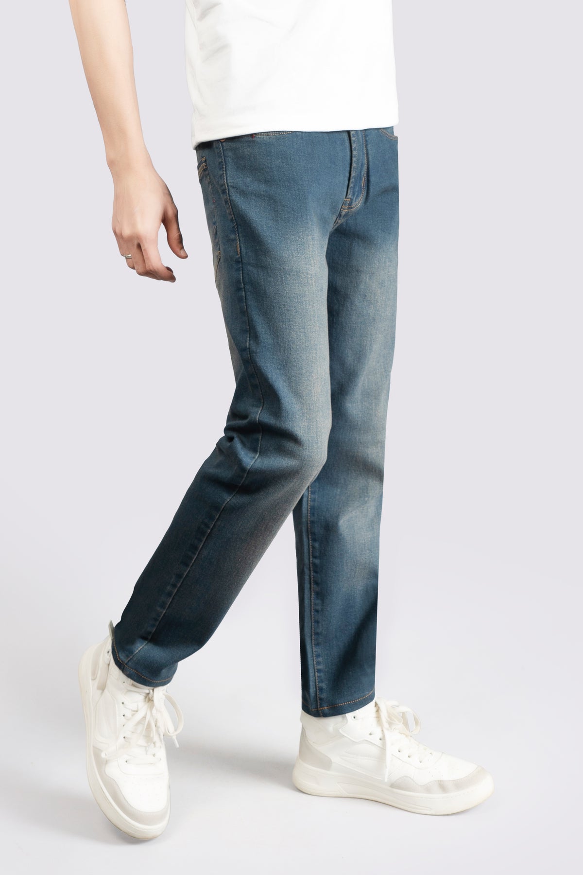 Regular Stretch Denim Slate Blue Jeans