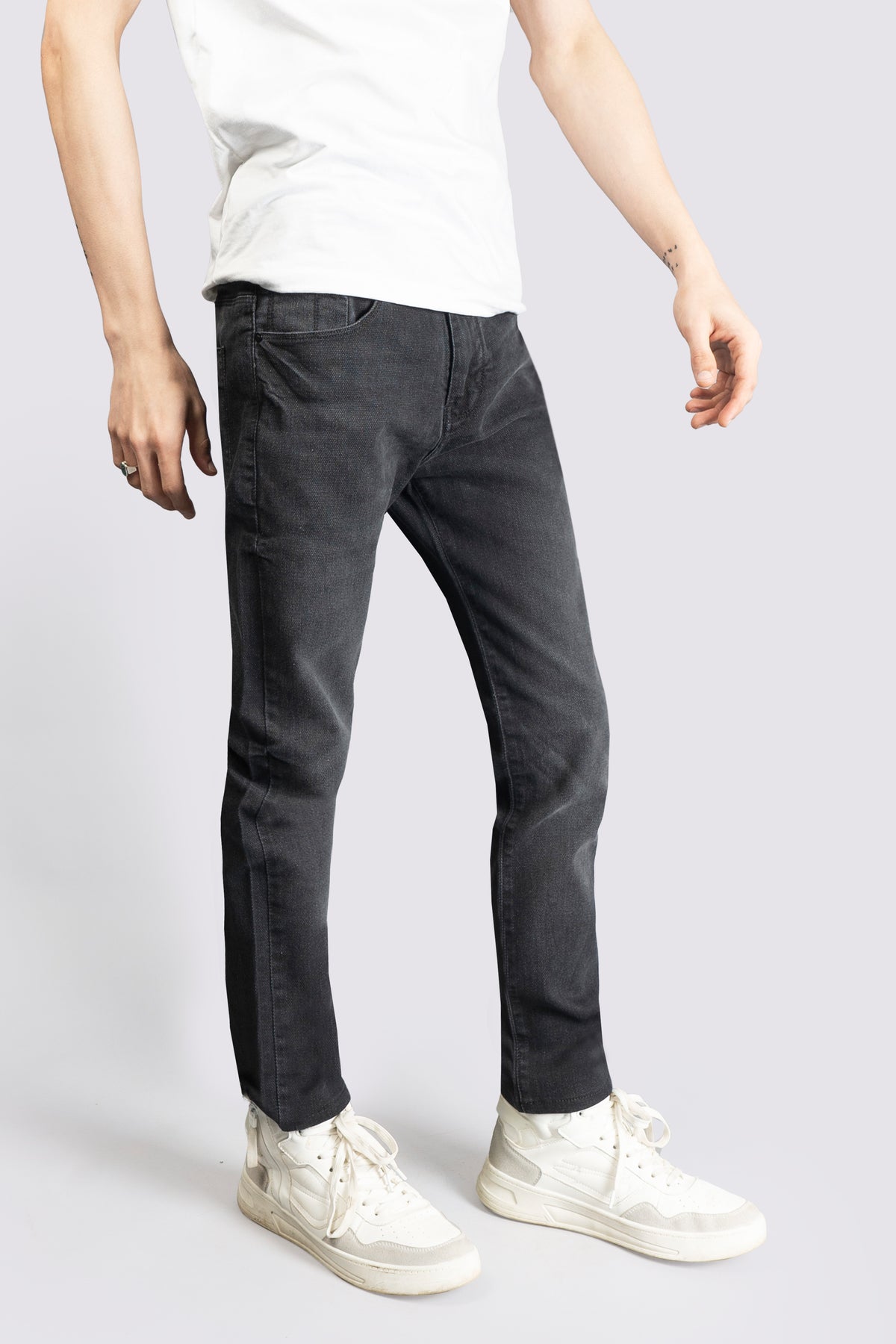 Dark Grey Denim Stretch Jeans