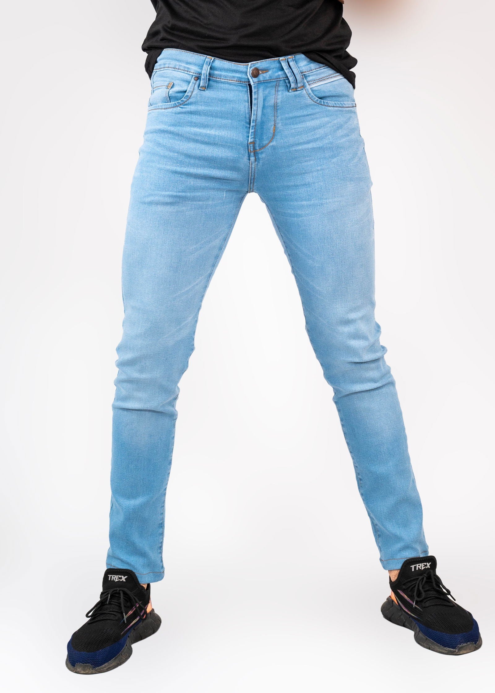 Ice Blue Stretch Jeans - The Axis Clothing