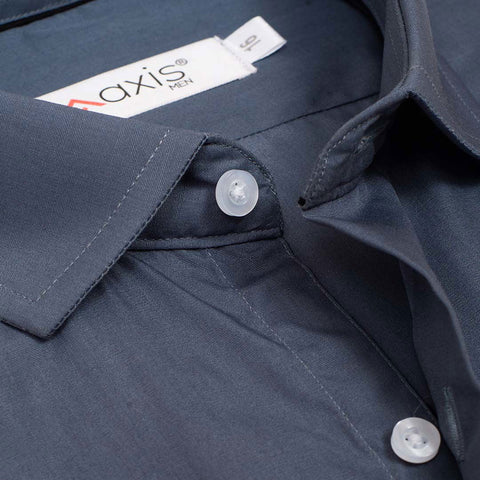 Imported Fabric Dark Grey Color Plain Shirt - The Axis Clothing