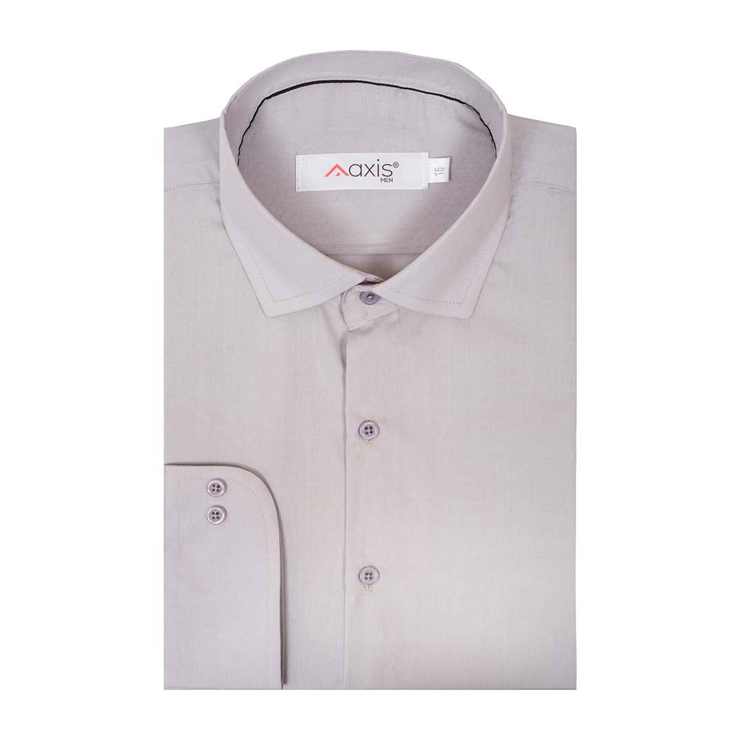 Imported Thai Fabric Light Grey Color Plain Shirt - The Axis Clothing