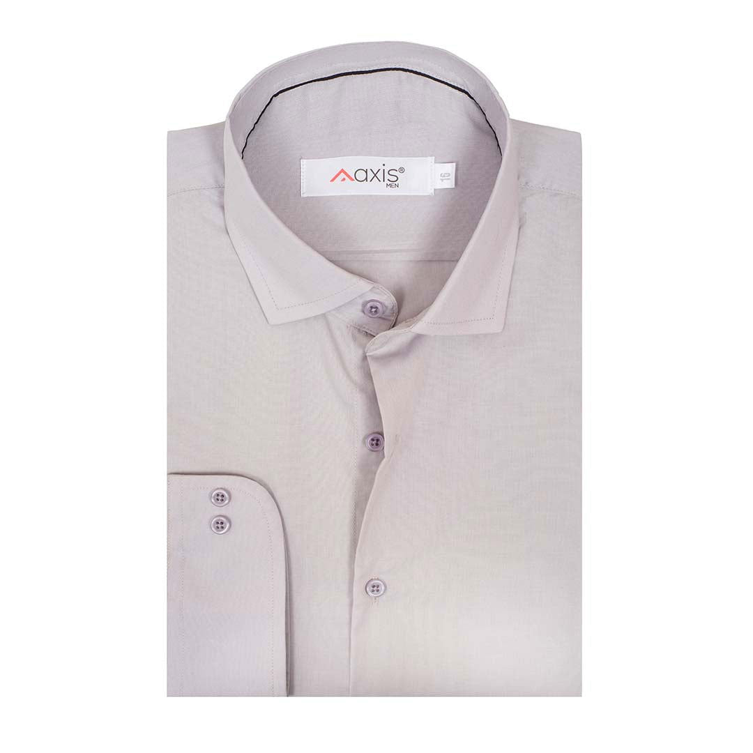Imported Thai Fabric Light Grey Color Plain Shirt - The Axis Clothing