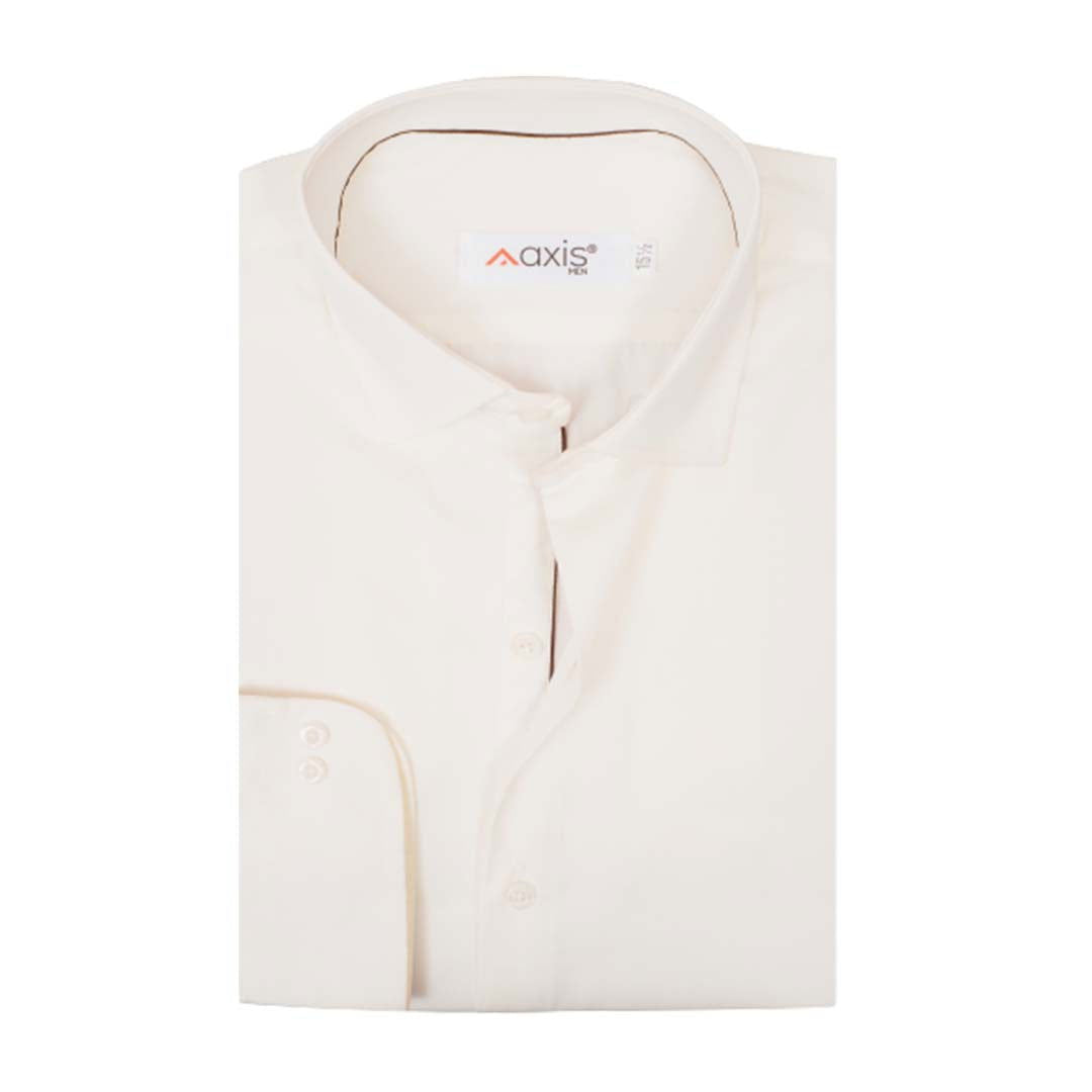 Imported Thai Fabric Off-White Color Plain Shirt - The Axis Clothing