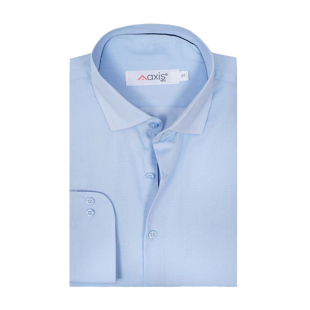 Imported Thai Fabric Sky Blue Color Plain Shirt - The Axis Clothing