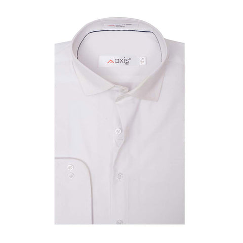 Imported Thai Fabric White Color Plain Shirt - The Axis Clothing