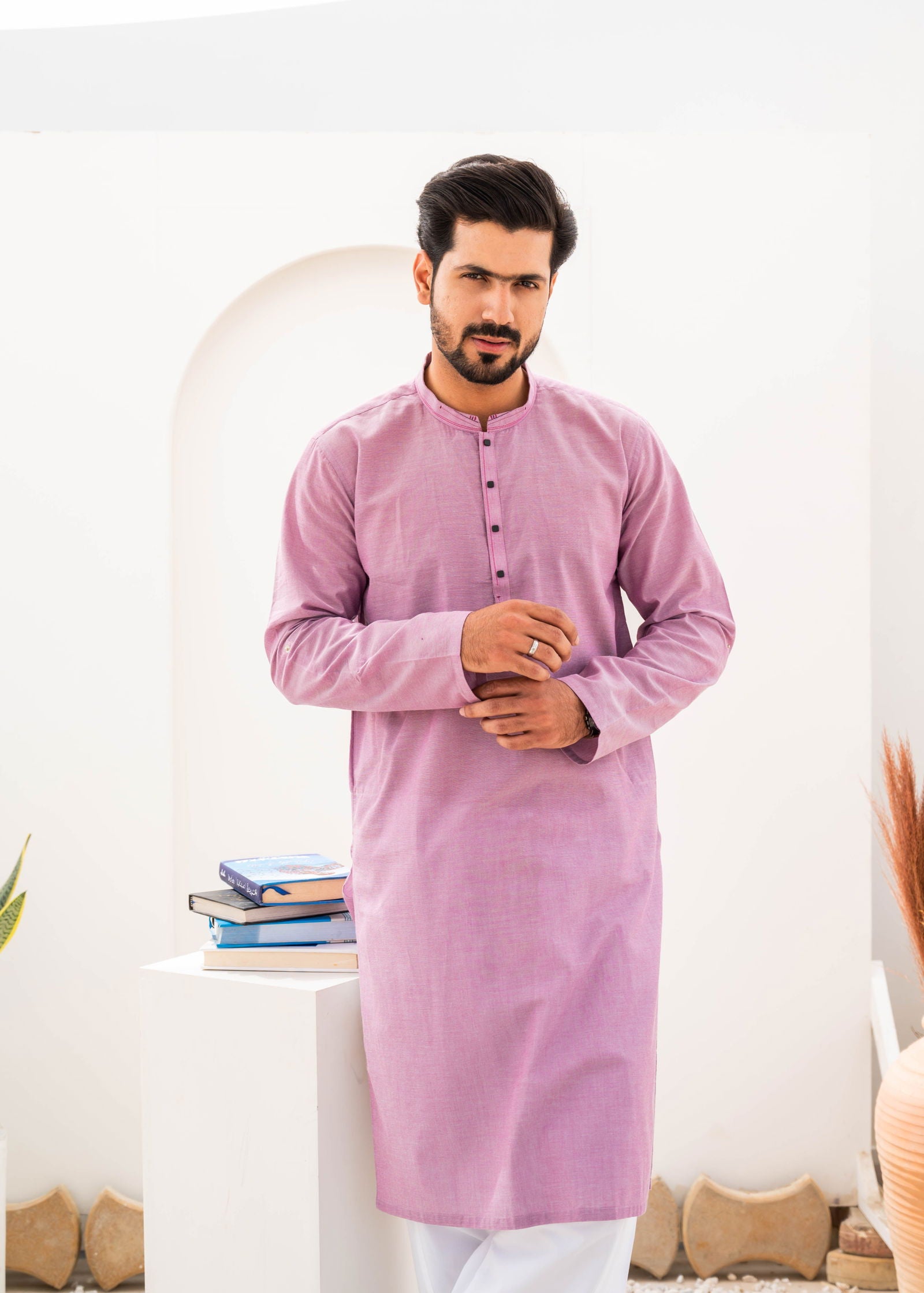 Mauve Designer Premium Kurta - The Axis Clothing