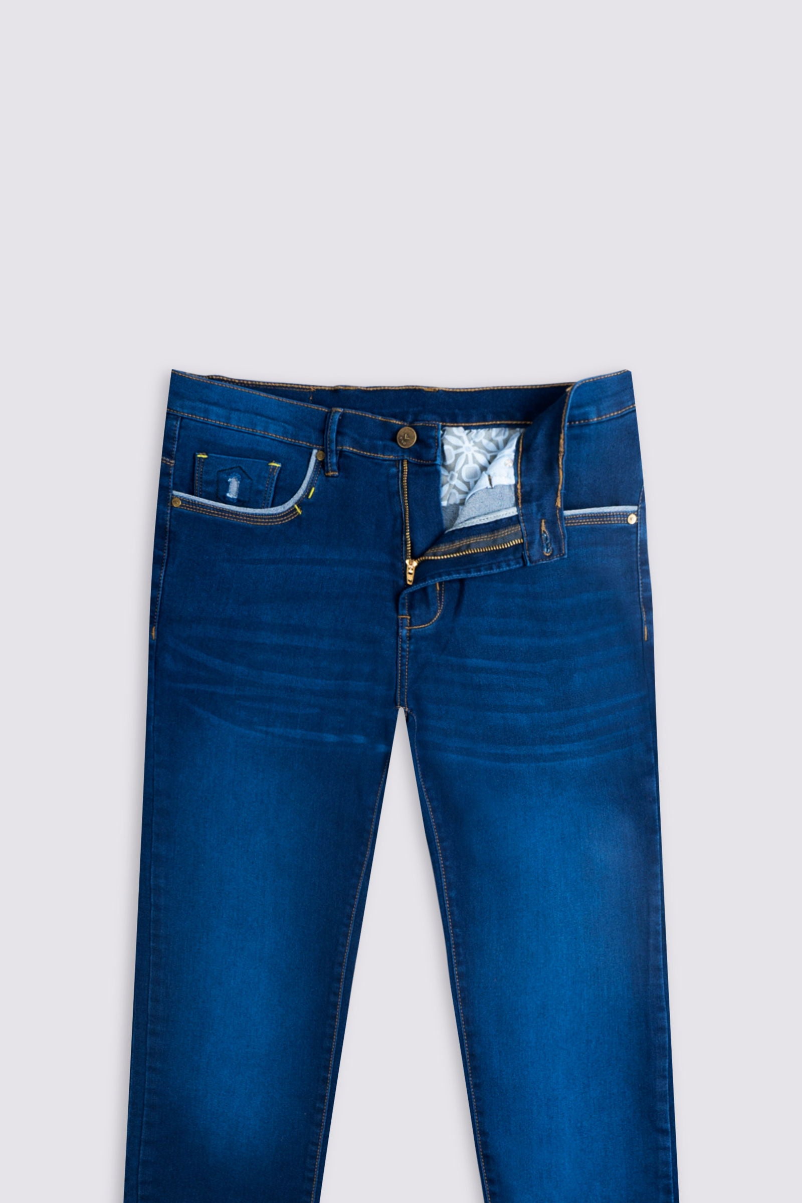 Power Stretch Denim Aqua Blue Jeans - The Axis Clothing