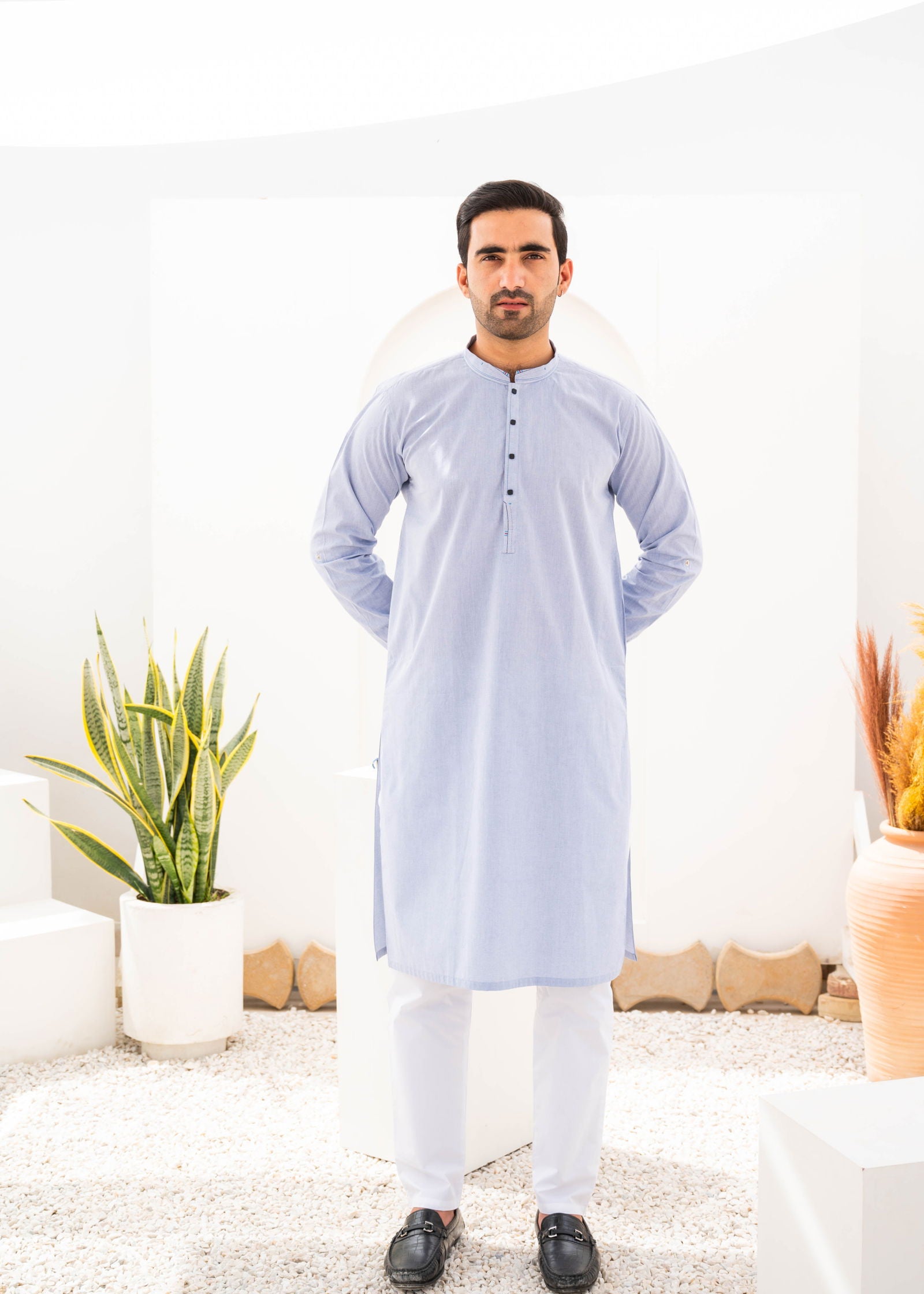 Sky Blue Designer Kurta - The Axis Clothing