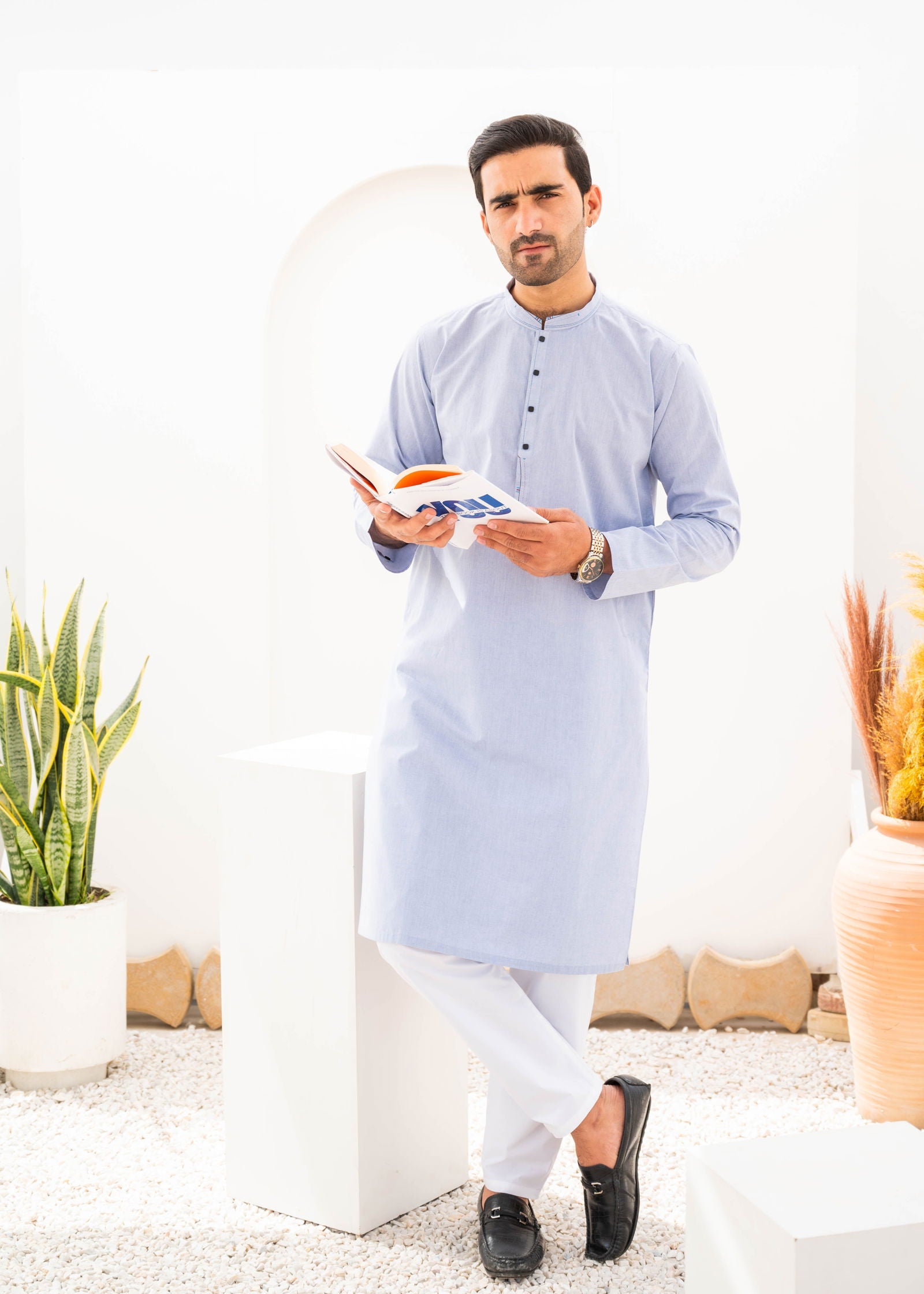 Sky Blue Designer Kurta - The Axis Clothing