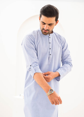 Sky Blue Designer Kurta - The Axis Clothing