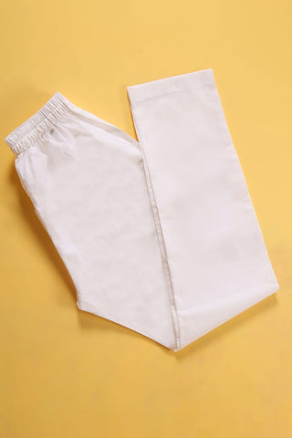 White 100% Cotton Pajama for Men - The Axis Clothing
